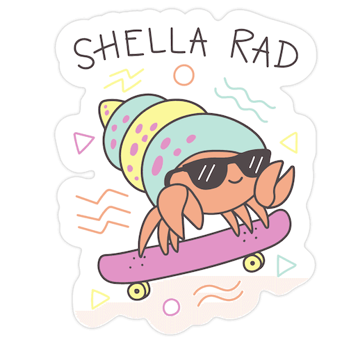 Shella Rad Crab Die Cut Sticker