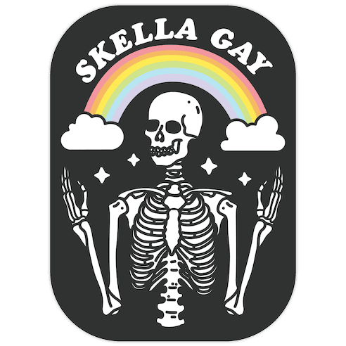 Skella Gay Skeleton Die Cut Sticker