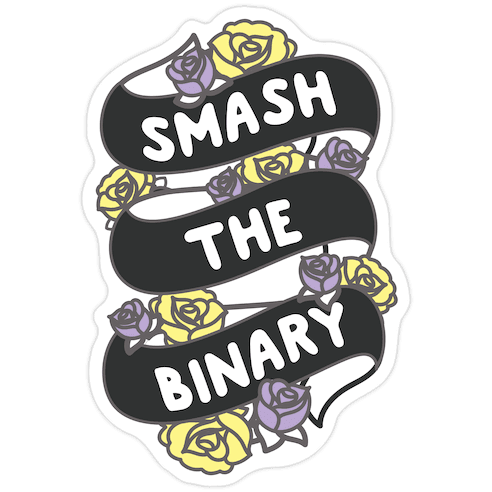 Smash The Binary Ribbon Die Cut Sticker