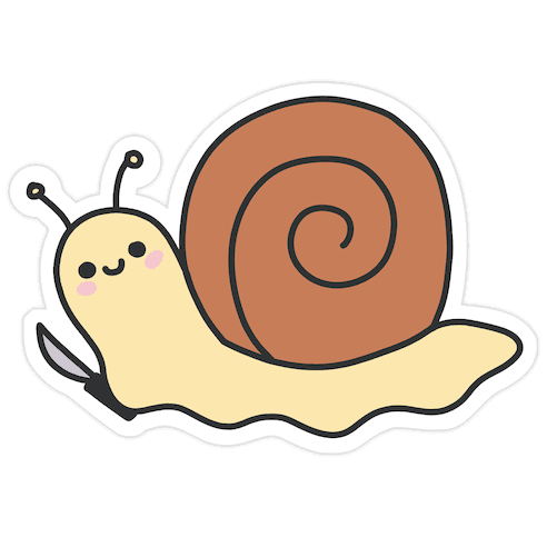 Snail With Knife Die Cut Sticker