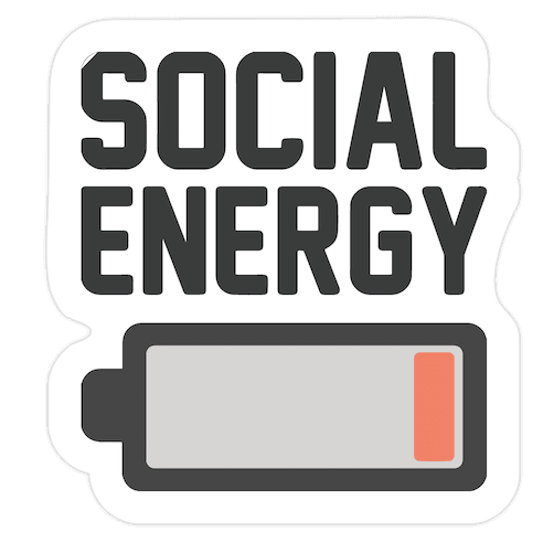 Social Energy Low White Print Die Cut Sticker