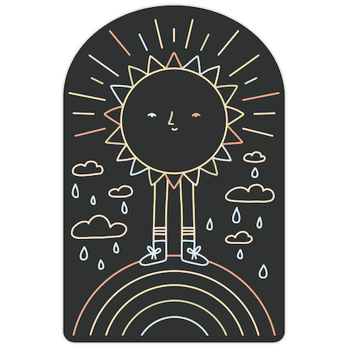 Solar Power Rainbow Die Cut Sticker