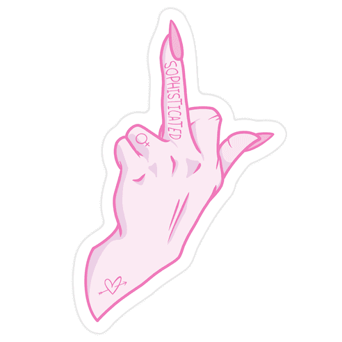 Sophisticated Middle Finger Die Cut Sticker