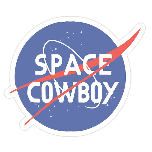 Space Cowboy Parody Die Cut Sticker