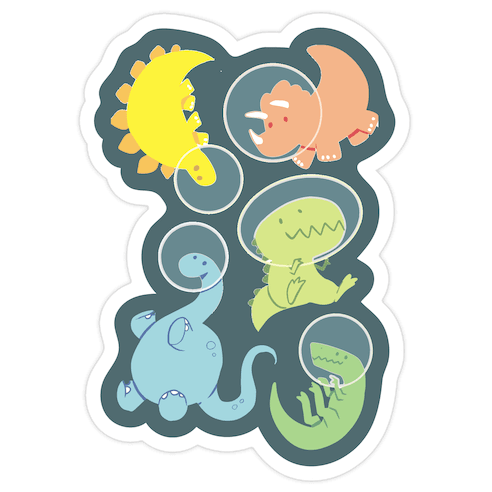 Space Dinos Die Cut Sticker