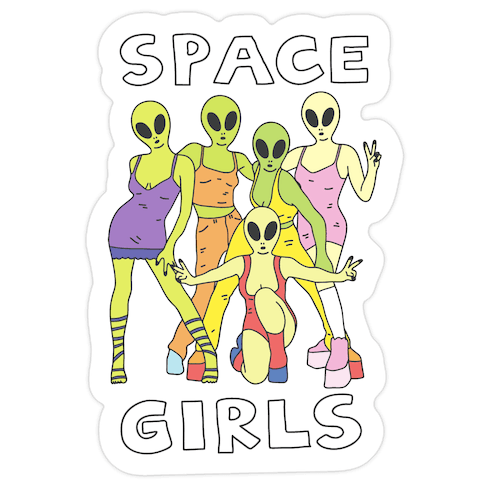 Space Girls Die Cut Sticker