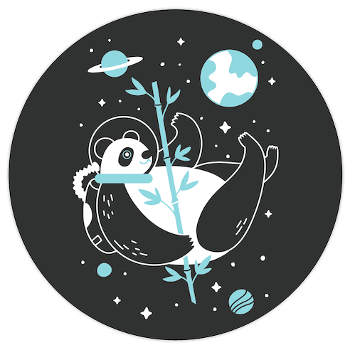 Space Panda Die Cut Sticker