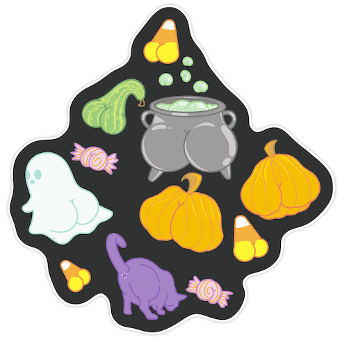 Spooky Booties Pattern Die Cut Sticker