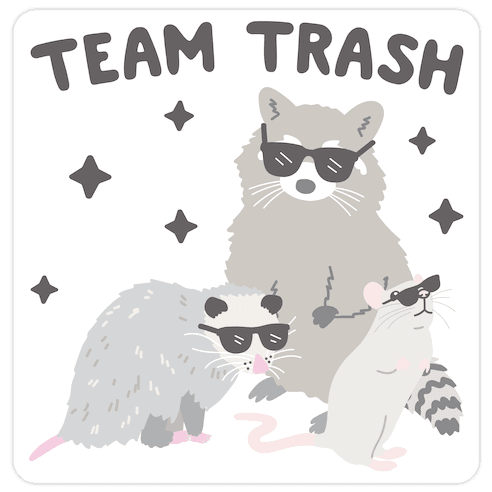 Team Trash Opossum Raccoon Rat Die Cut Sticker