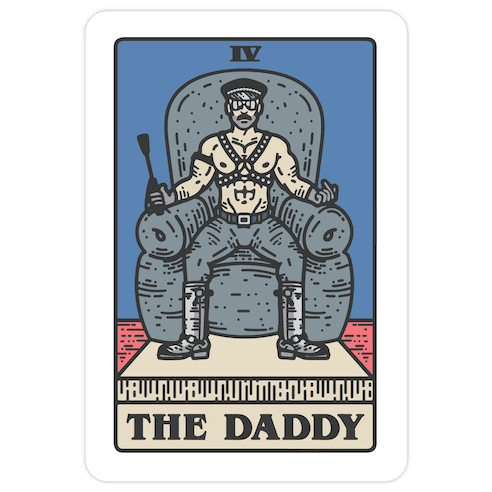 The Daddy Tarot Card Parody Die Cut Sticker