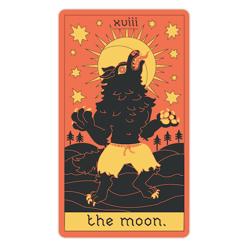 The Moon Werewolf Tarot Die Cut Sticker