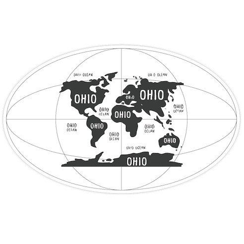 The Ohio World Map Die Cut Sticker