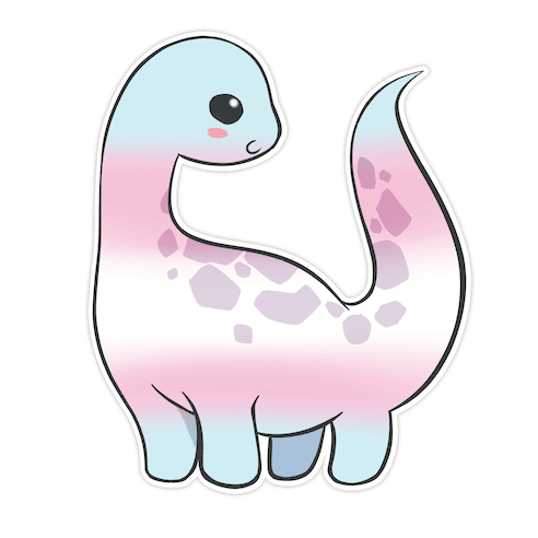 Transgender-Dino Die Cut Sticker