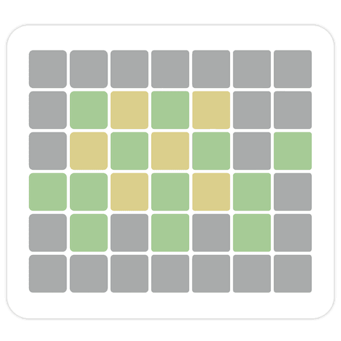 Twordle Wordle Turtle Parody Die Cut Sticker