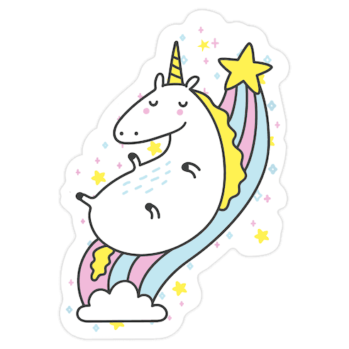 Unicorn On Rainbow Die Cut Sticker