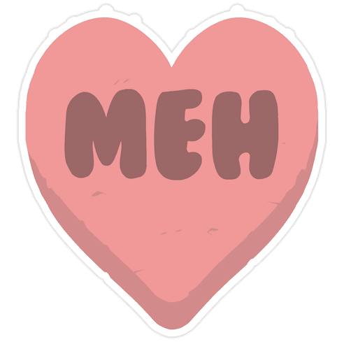 Valentine's Day Heart Meh Die Cut Sticker