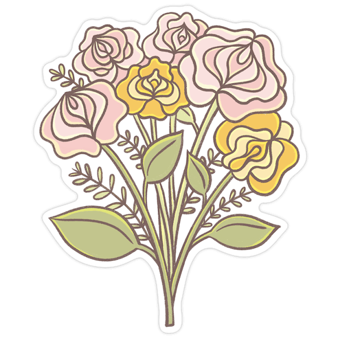 Vulva Bouquet Die Cut Sticker
