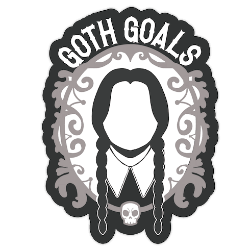 Wednesday Addams Goth Goals Die Cut Sticker