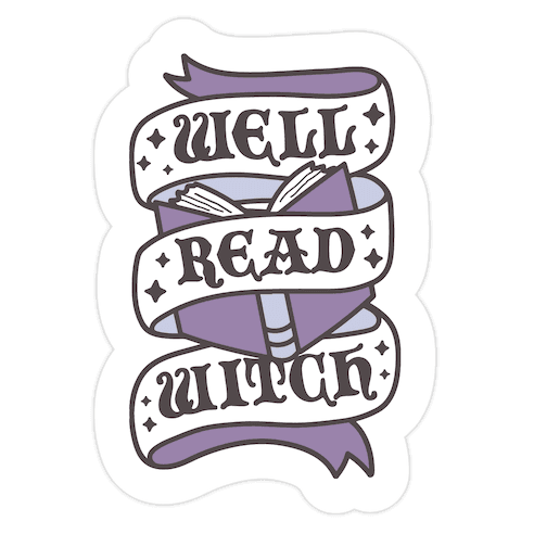 Well Read Witch Die Cut Sticker