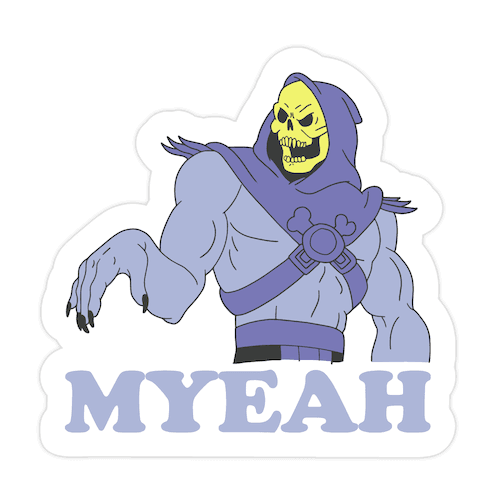 What's Goin' On? Couples Shirt (Skeletor) Die Cut Sticker