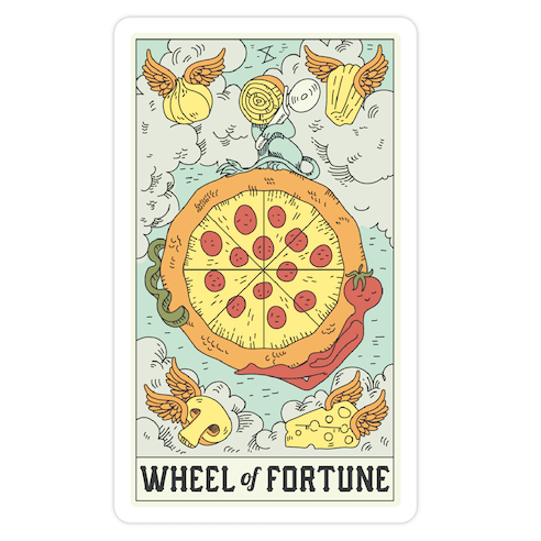 Wheel Of Fortune Pizza Die Cut Sticker