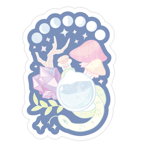 Witchy Pastel Things Die Cut Sticker