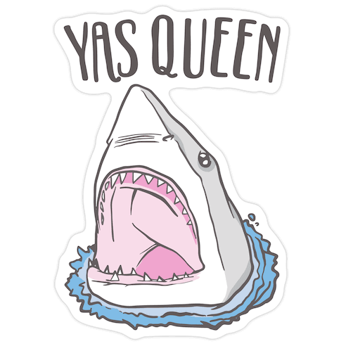Yas Queen Shark Die Cut Sticker