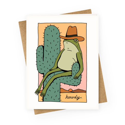 Howdy Frog Cowboy Greeting Card
