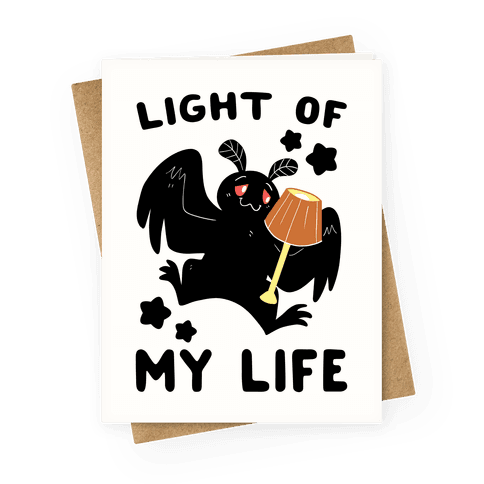Light of my Life - Mothman and Lamp Greeting Card