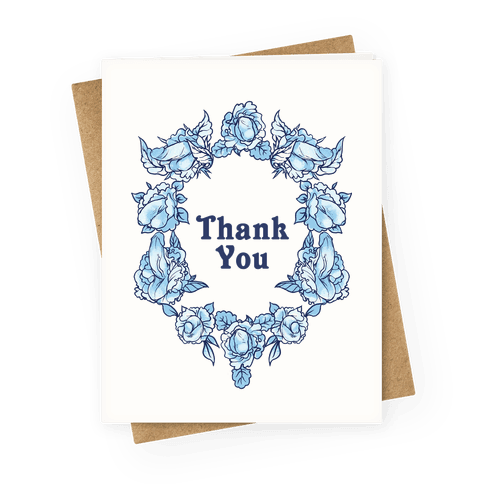 Thank You Floral Penis Greeting Card