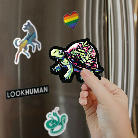 Turtle Succulent Terrarium Magnet