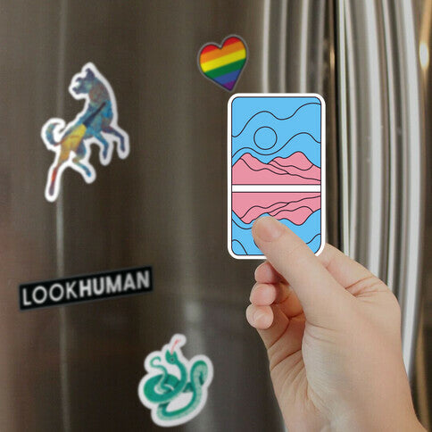 Groovy Pride Flag Landscapes: Trans Flag Magnet