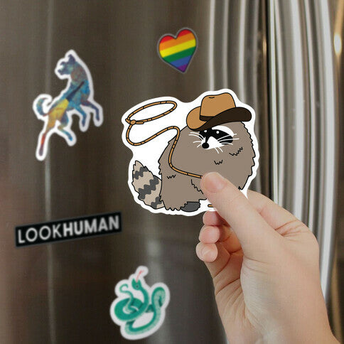 Cowboy Raccoon Lasso Magnet