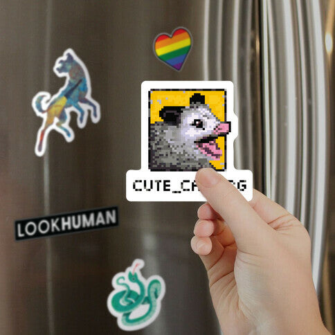 Cute_Cat.Jpg Screaming Pixelated Possum Magnet