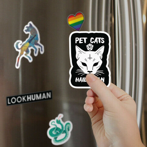 Pet Cats Hail Satan Sphynx Magnet