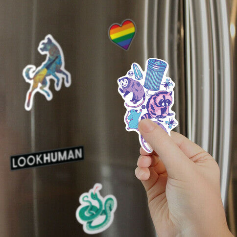 Pastel Goth Trash Animals Pattern Magnet