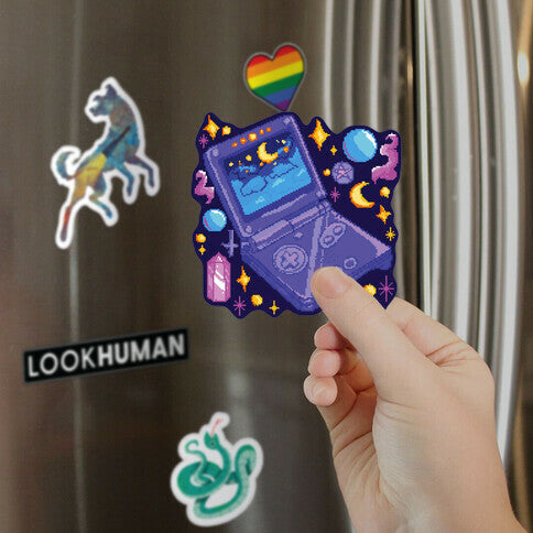 Pixelated Witchy Game Boy Magnet