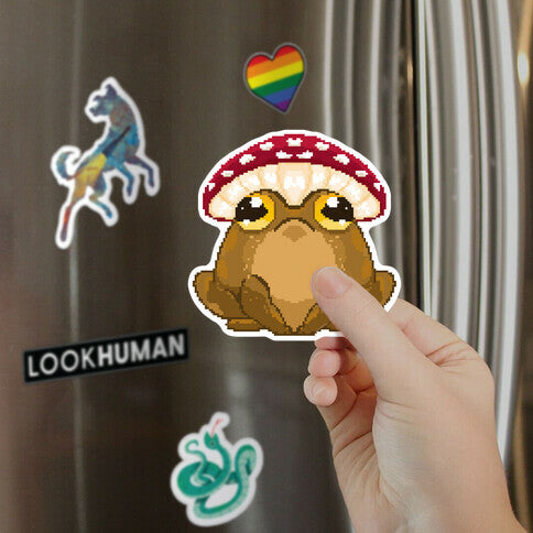 Pixelated Toad in Mushroom Hat Magnet