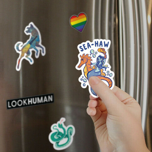 Sea-Haw Cowgirl Mermaid Magnet