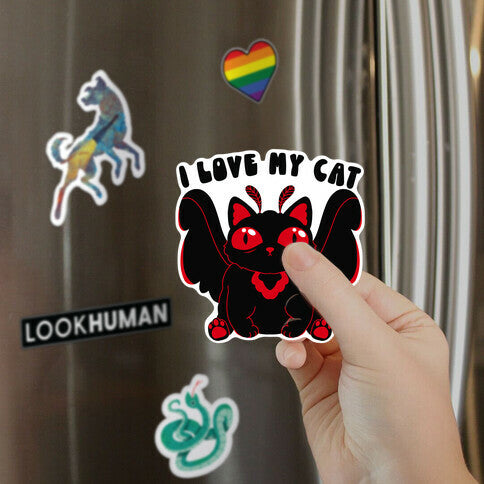 I Love My Cat Mothman Magnet