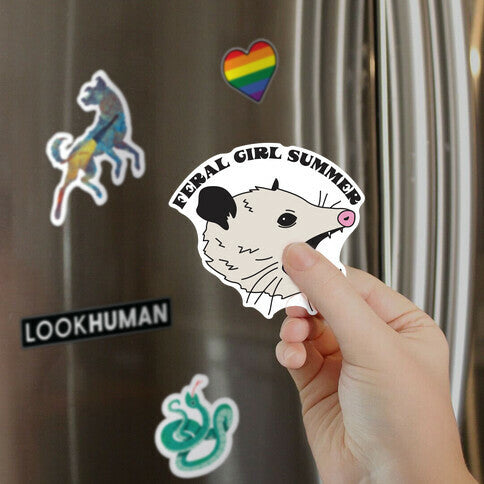 Feral Girl Summer Opossum Magnet