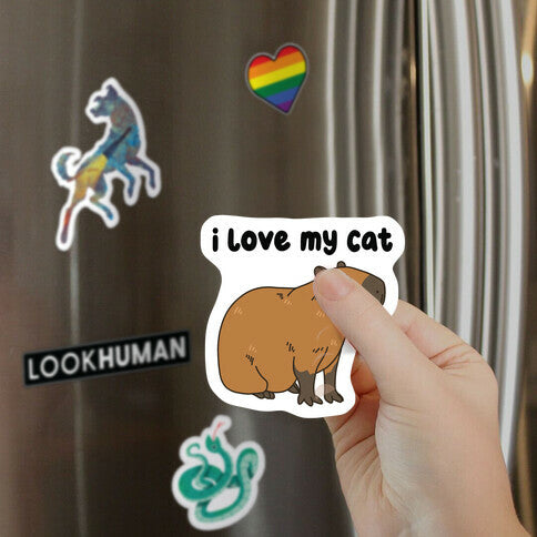 I Love My Cat Capybara Magnet