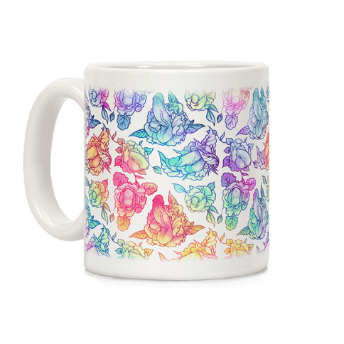 Floral Penis Rainbow Coffee Mug
