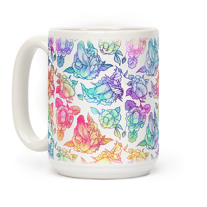 Floral Penis Rainbow Coffee Mug