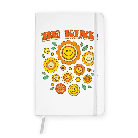 Be Kind Flower Power Smileys Notebook