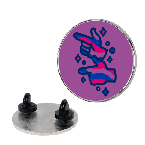 Bisexual Pride Finger Guns Lapel Pin