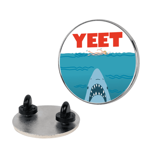 Yeet Jaws Parody Lapel Pin