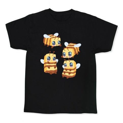 Cute Cubic Bee Pattern Kid's Tee