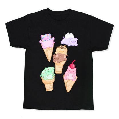 Ice Cream Pigs Pattern Kid's Tee