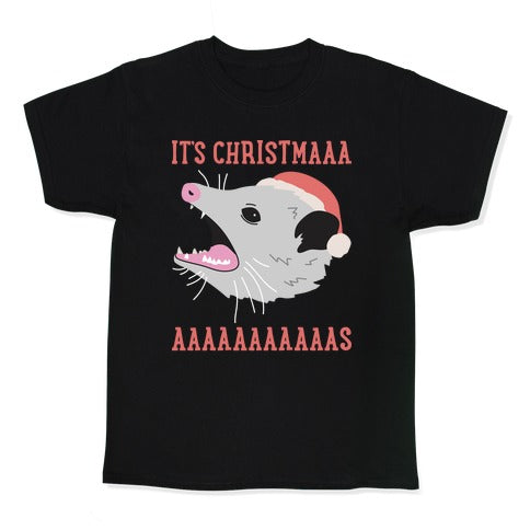 It's Christmas Screaming Opossum Kid's Tee